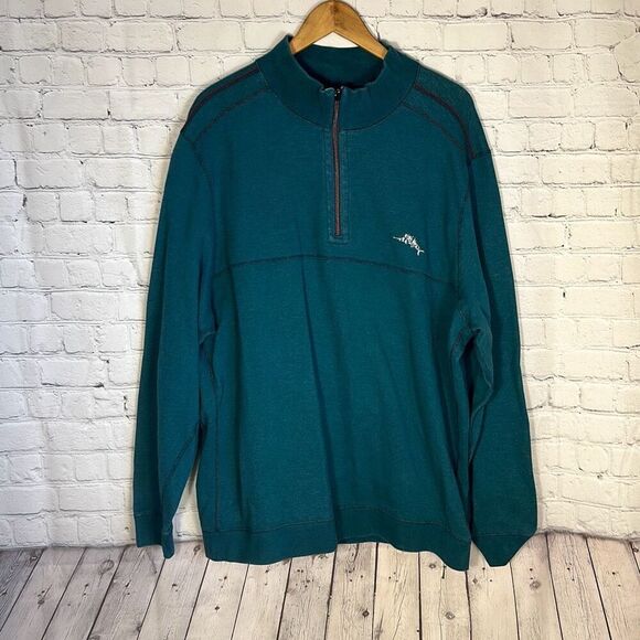 Tommy Bahama Men's Flipsider Reversible Half-Zip Sweater Green Size L Large - Picture 3 of 7